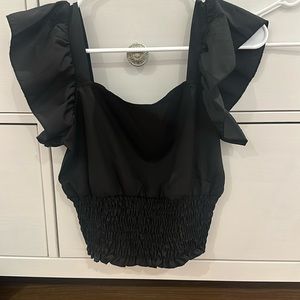 black shein cropped tank,, soooo cute